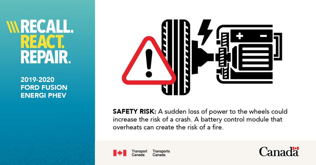 Recall: On some 2019-2020 Ford Fusion plug-in hybrid vehicles, the battery control module could become damaged and may cause overheating or a loss of power