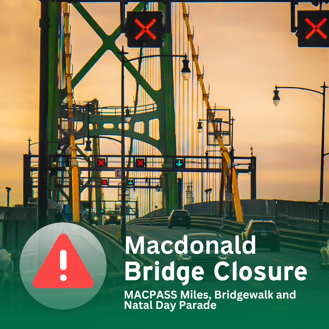 The Macdonald Bridge will be closed this weekend to accommodate community events