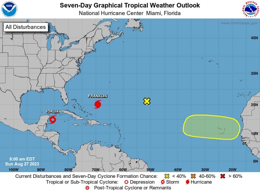 Tropical Storm Idalia becomes the 9th named Storm of the 2023 Atlantic Hurricane Season