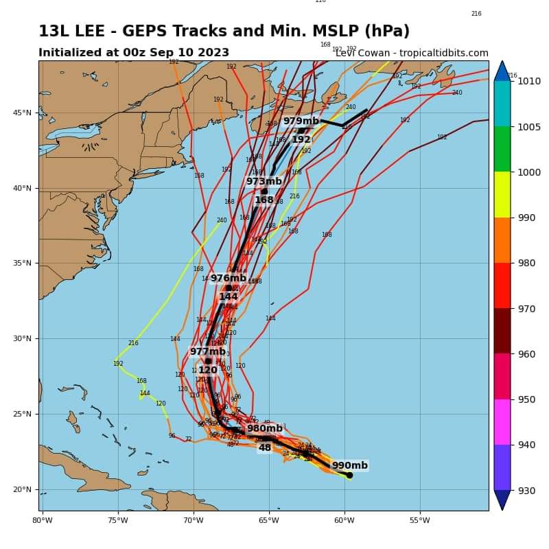 Hurricane Lee Spaghetti Models