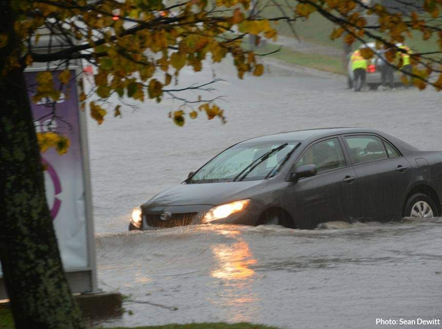 If you are Driving when flooding occurs