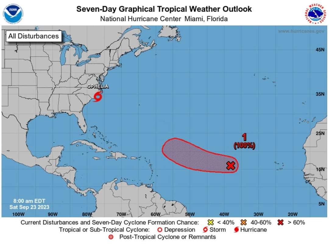 Tropical Storm Ophelia is not forecast to impact Nova Scotia