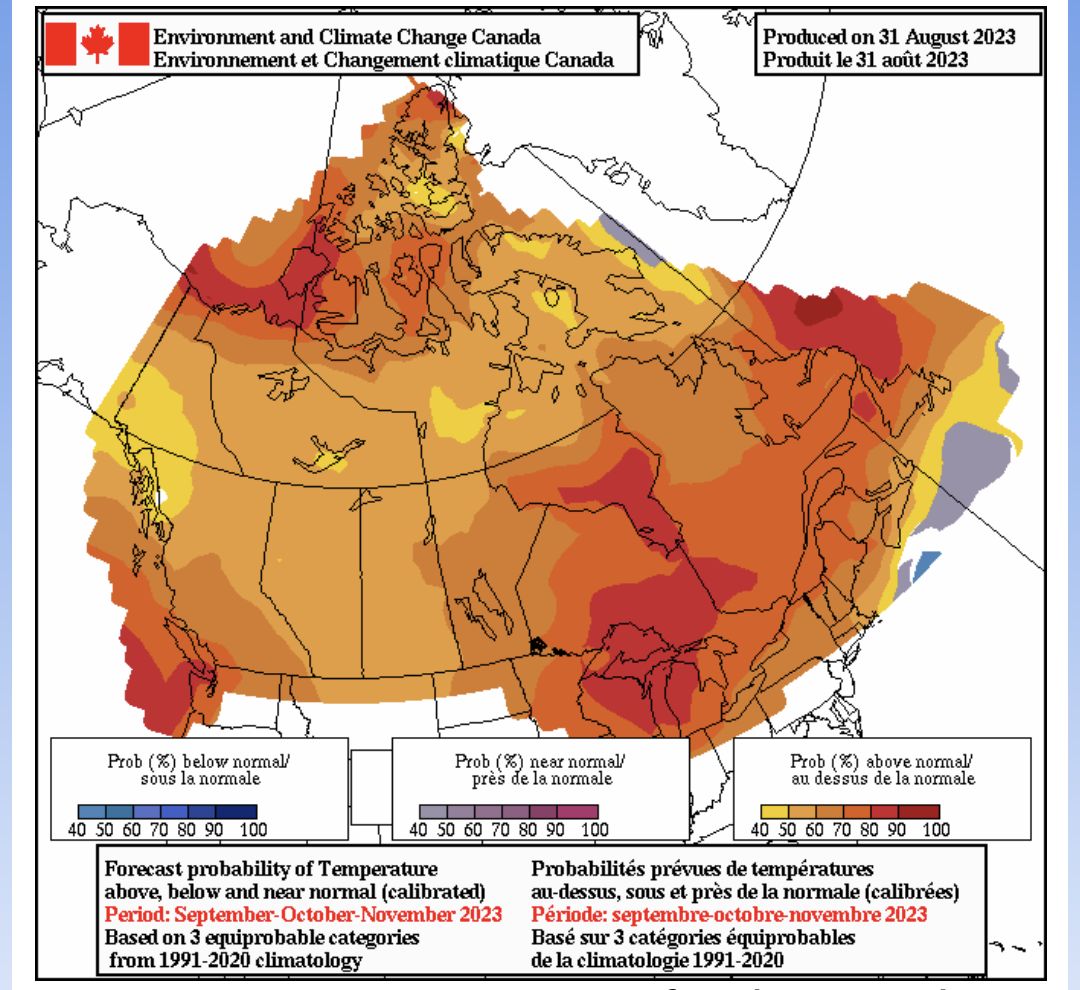 Fall season outlook via Environment Canada 