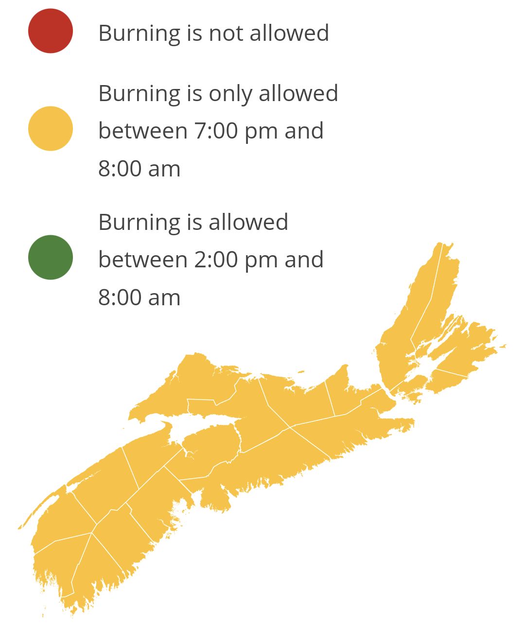 Provincial Burn Restrictions updated 10 Sept 2023