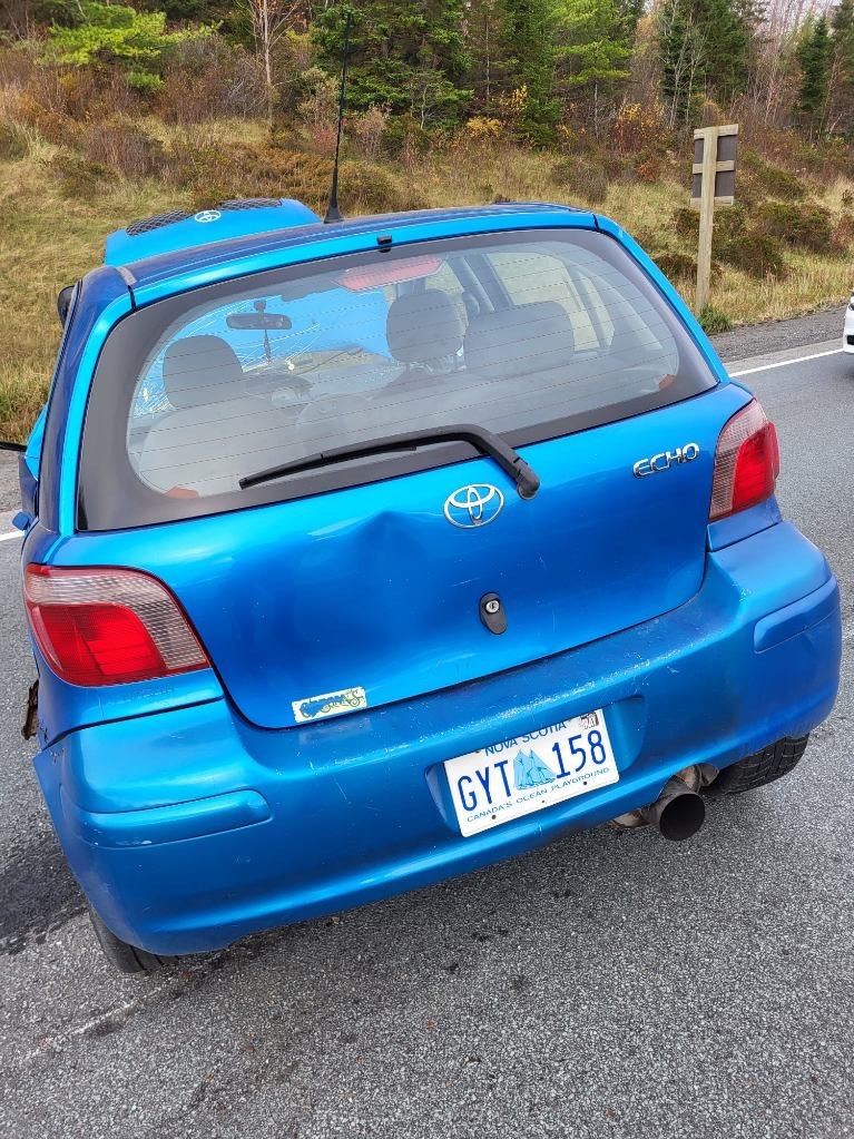 Halifax District RCMP is asking the public for assistance to help identify the driver of a blue Toyota Echo involved in a hit-and-run collision on Hwy. 102 near Miller Lake