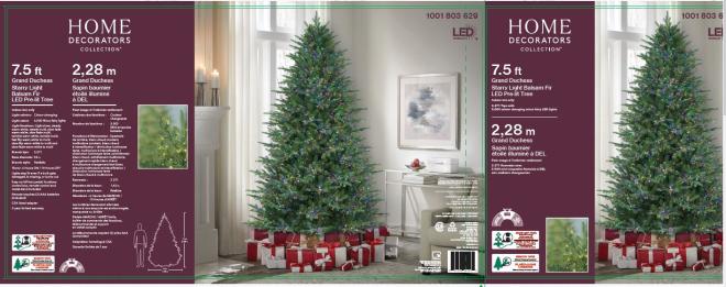 Home Decorators Collection Grand Duchess Balsam Fir 5000 LED Pre-Lit Artificial Christmas Tree recalled due to burn or fire hazard