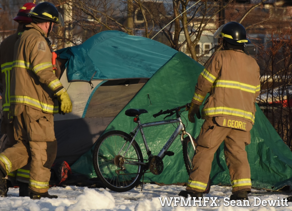 No injuries after morning tent fire at homeless camp