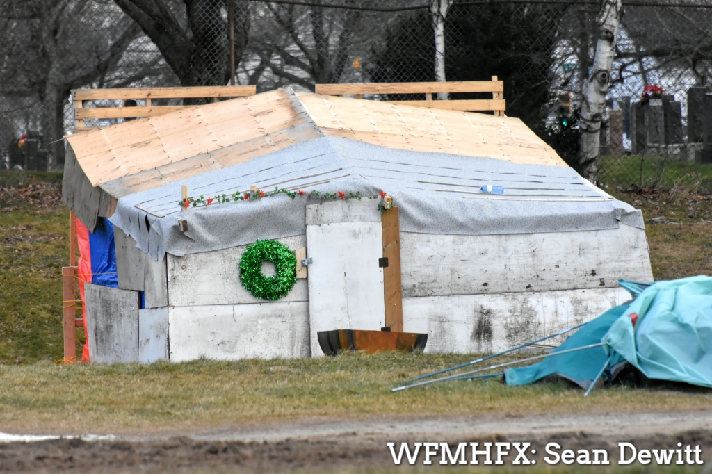 Modifications have helped to weather ready shelters and tents at a homeless camp in Dartmouth