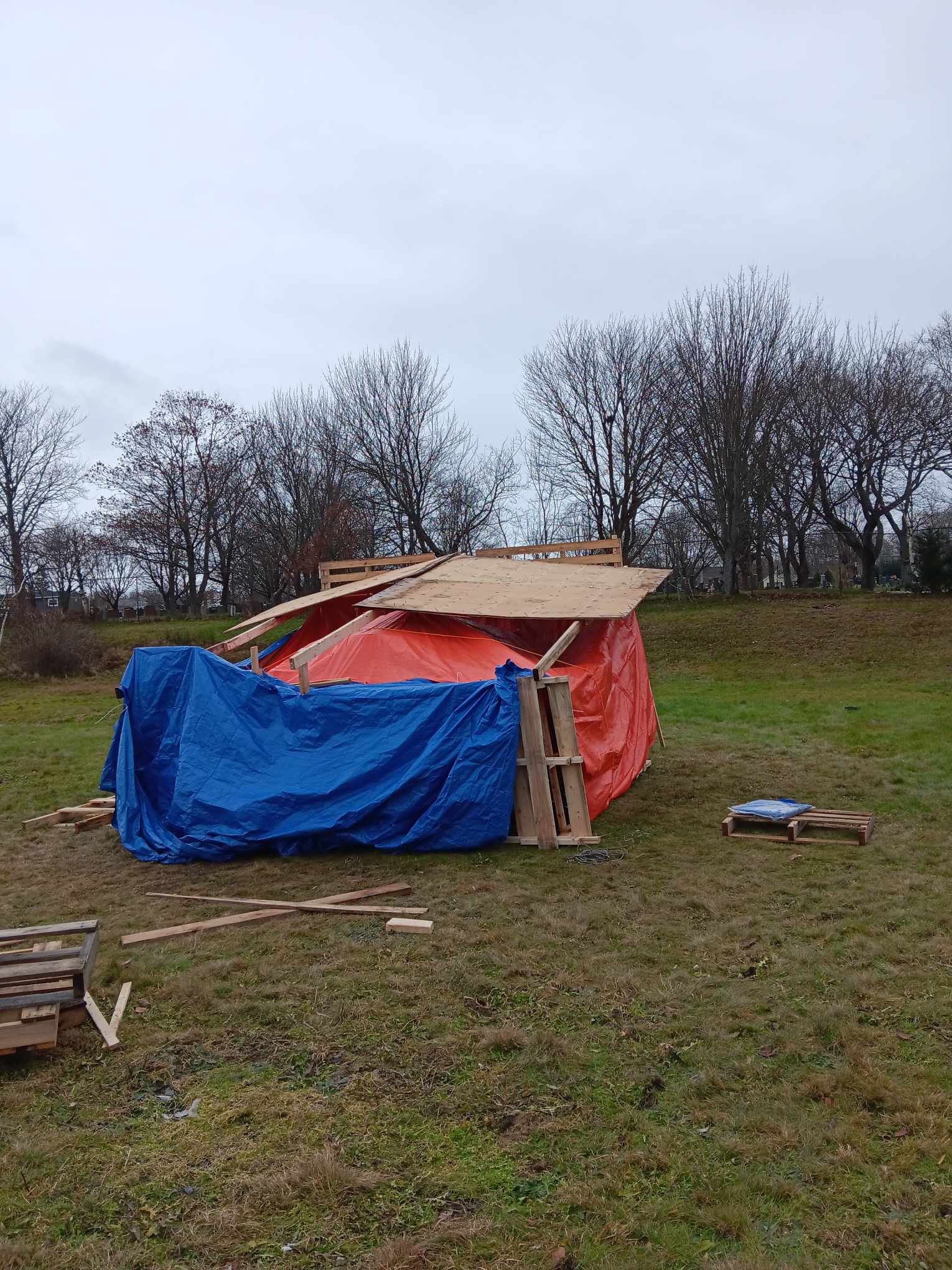 An update on volunteer work at a homeless camp in Dartmouth to help improve conditions