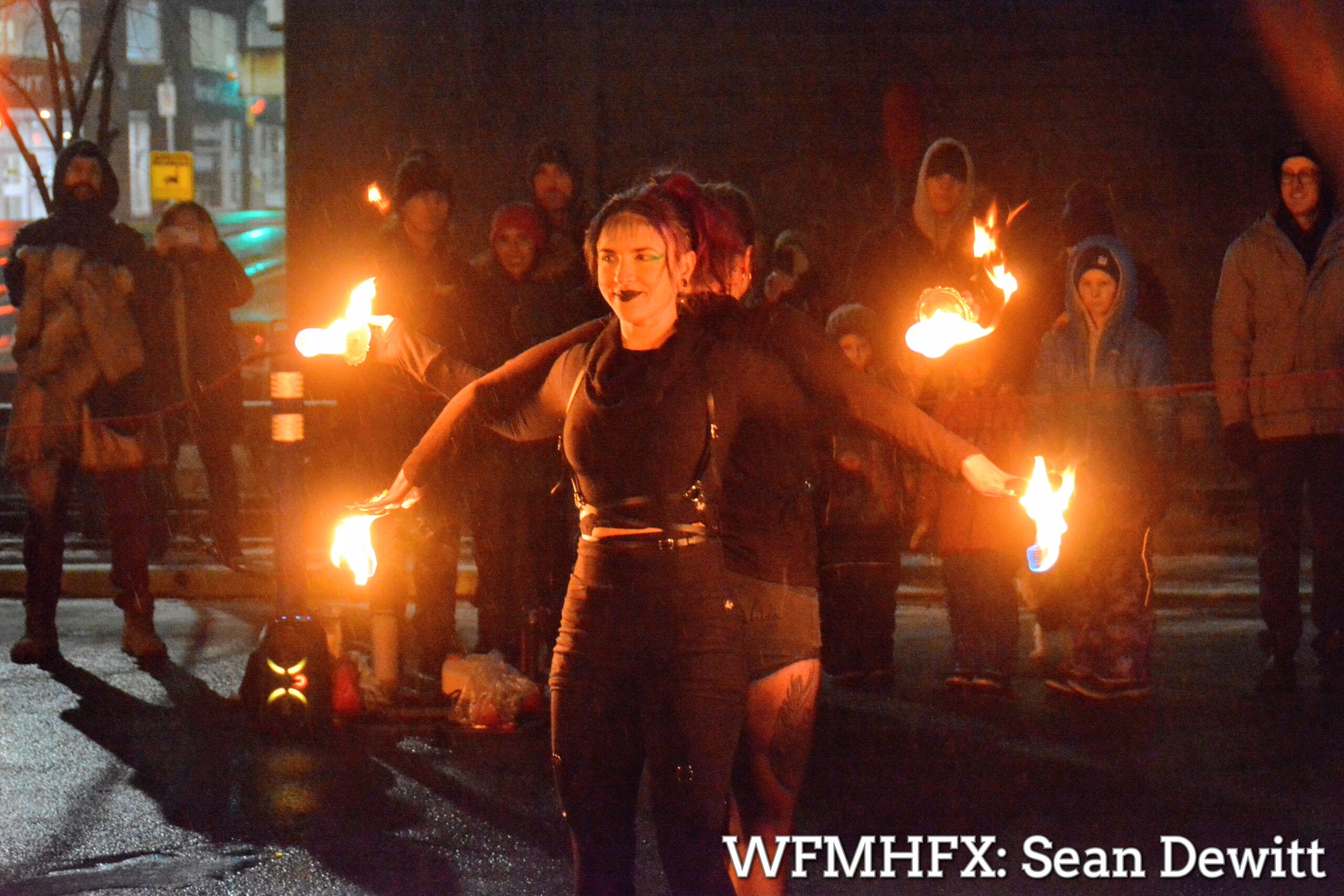 In photos - The talented Luminosity Circus team of Lumen Lux and Mizz Anthrope dazzled the crowd at Alderney Landing, kicking off the Dartmouth Ice Festival!
