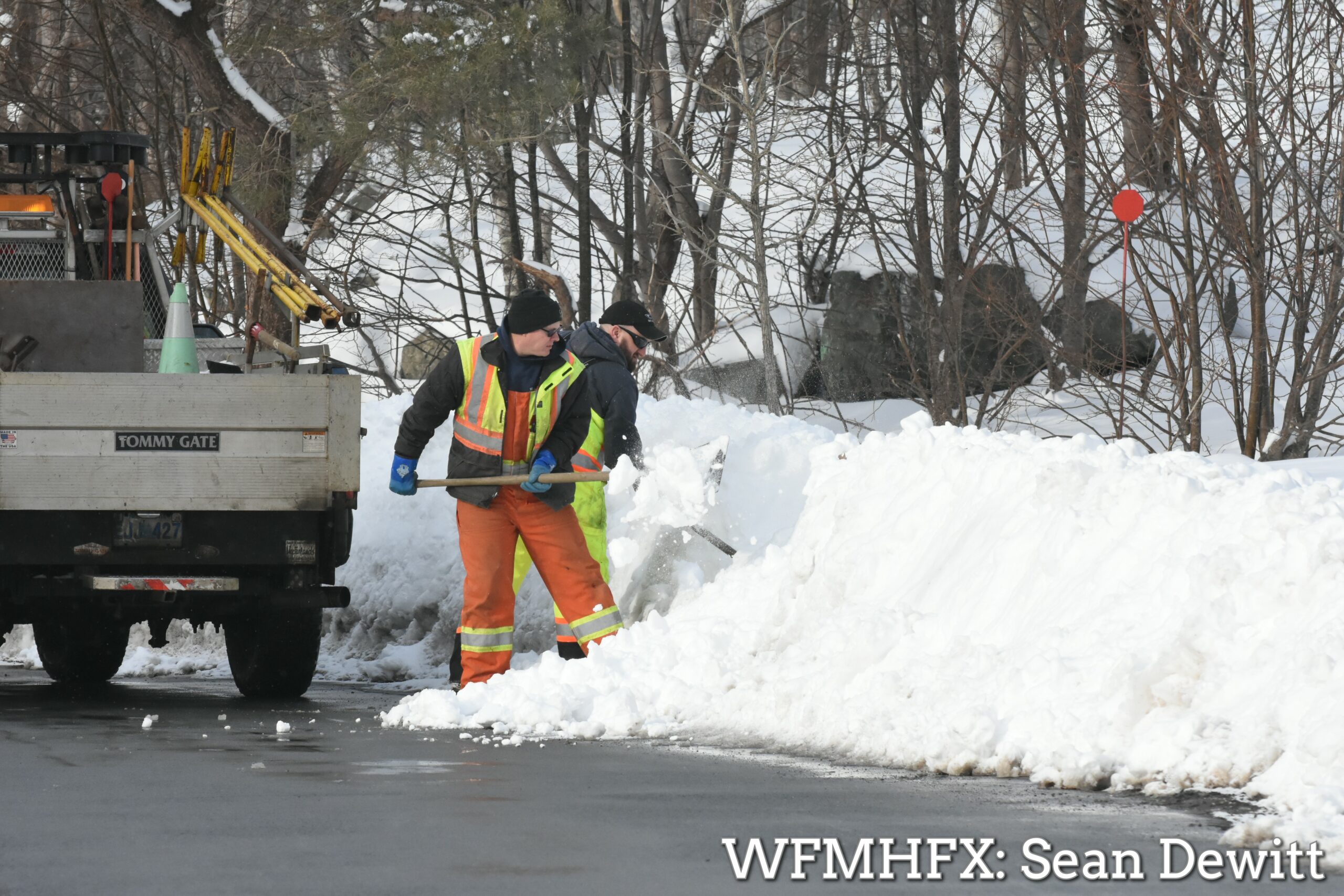 Members of Halifax Water are out clearing out fire hydrants after yet another snowfall in the area