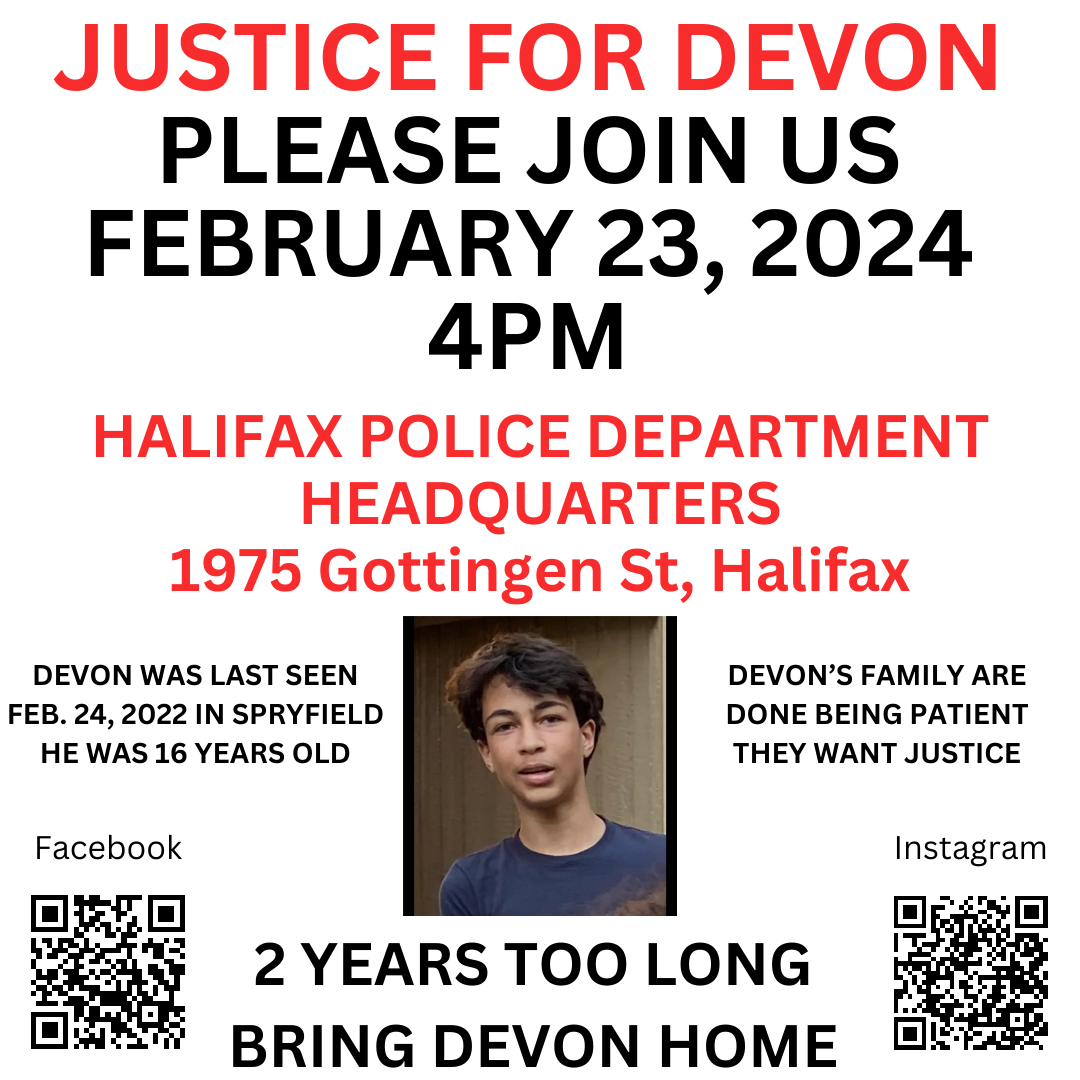 This was sent to us about an upcoming rally calling for justice for Devon