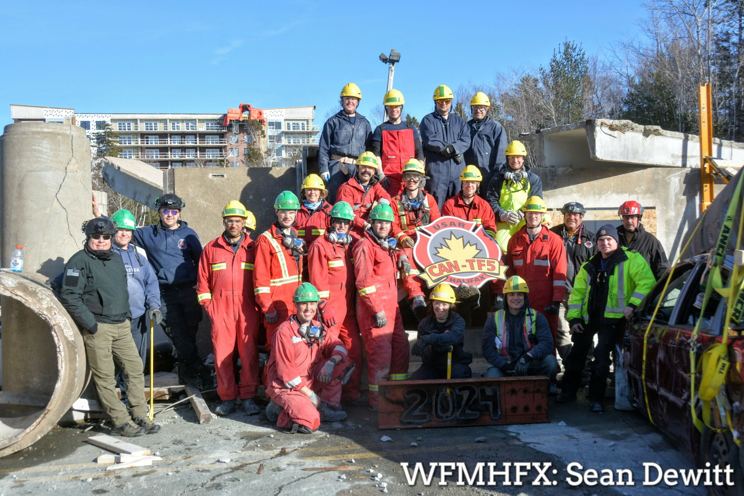 In photos - Members of HRFE and Sydney Fire were on scene of a pretty serious structure collapse today, but it was all in training and qualification