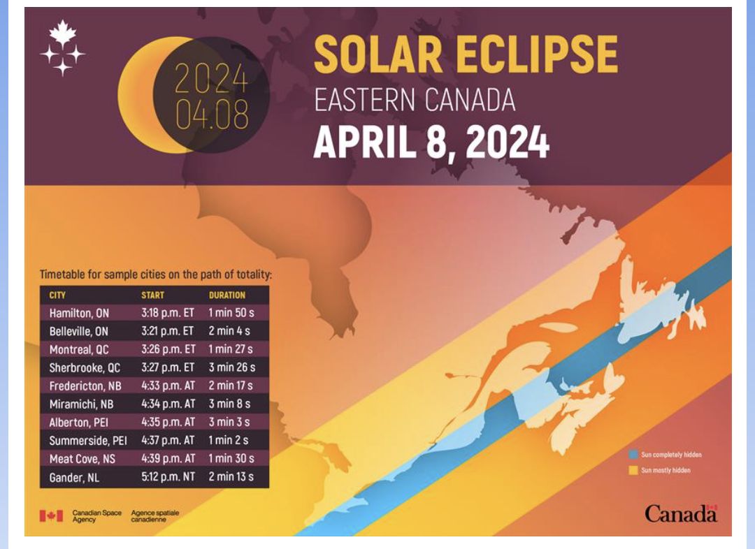 On Monday, April 8 a total solar eclipse will sweep across North America, tracing a path from Mexico through the United States, and into Canada