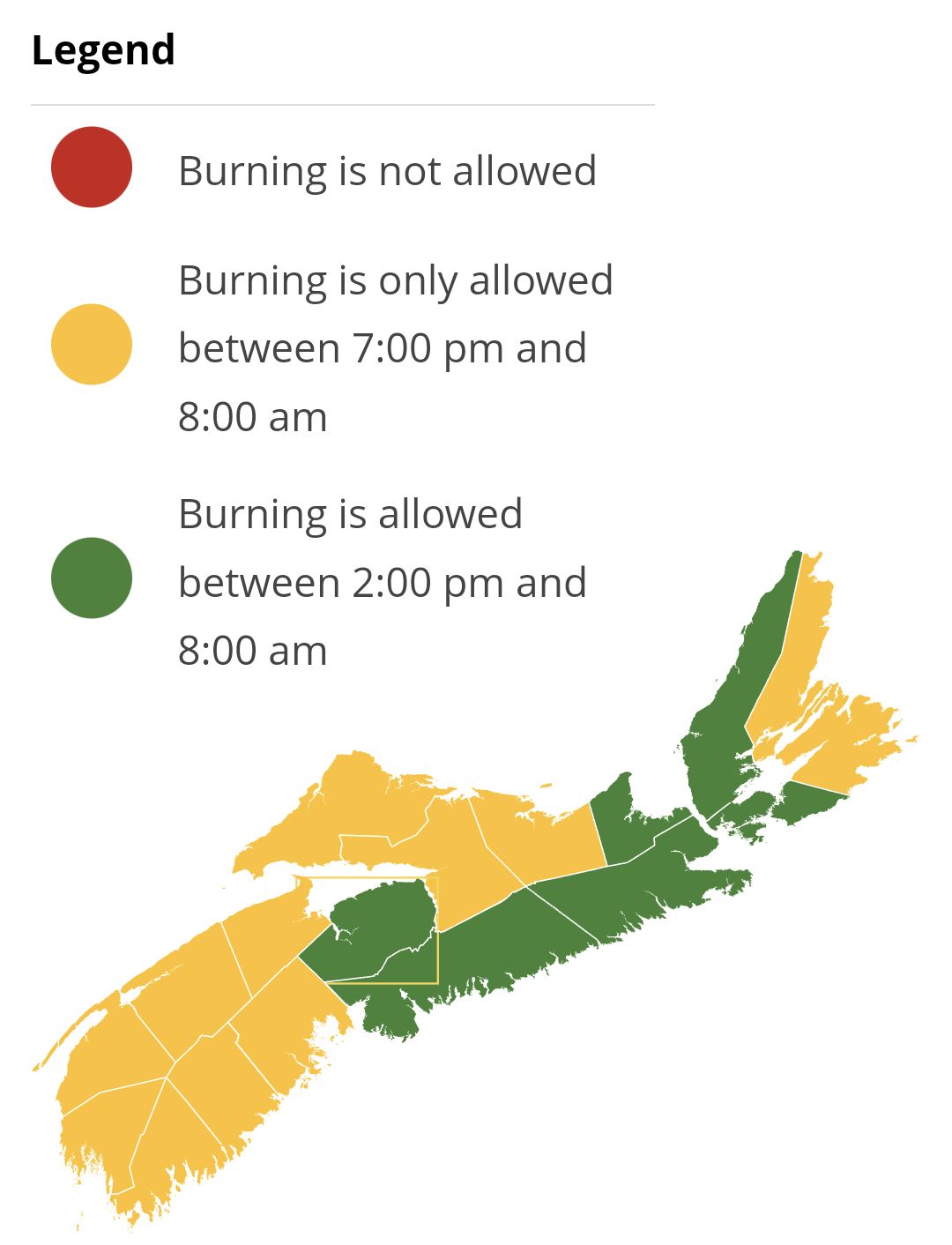 Current burn restrictions