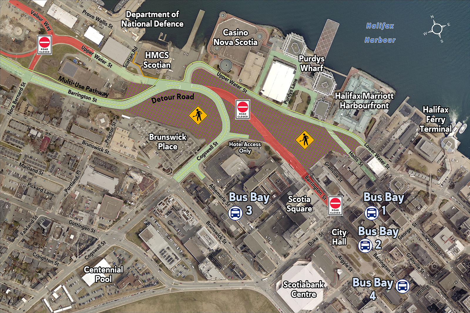 Upcoming traffic disruptions and Halifax Transit impacts in support of the Cogswell District project 