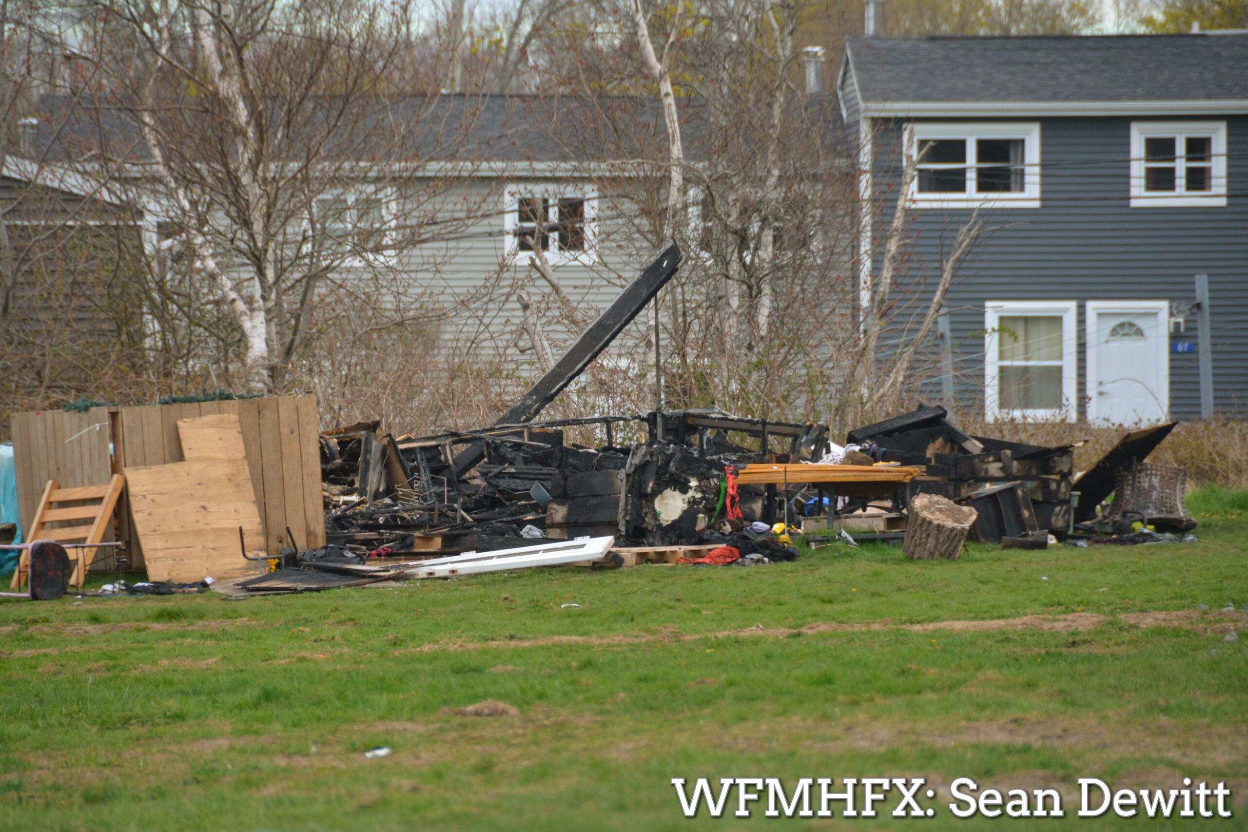 Emergency crews responded to a fire at the homeless camp on Green Rd in Dartmouth