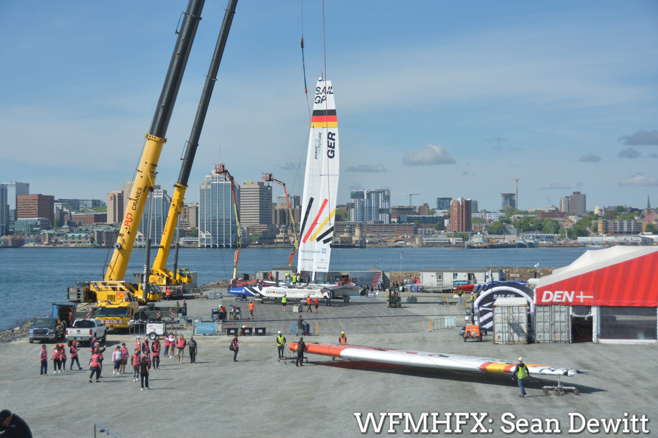 In photos - It takes a little finesse, and a lot of muscle, to get the impressive SAILGP boats into the water and ready to go