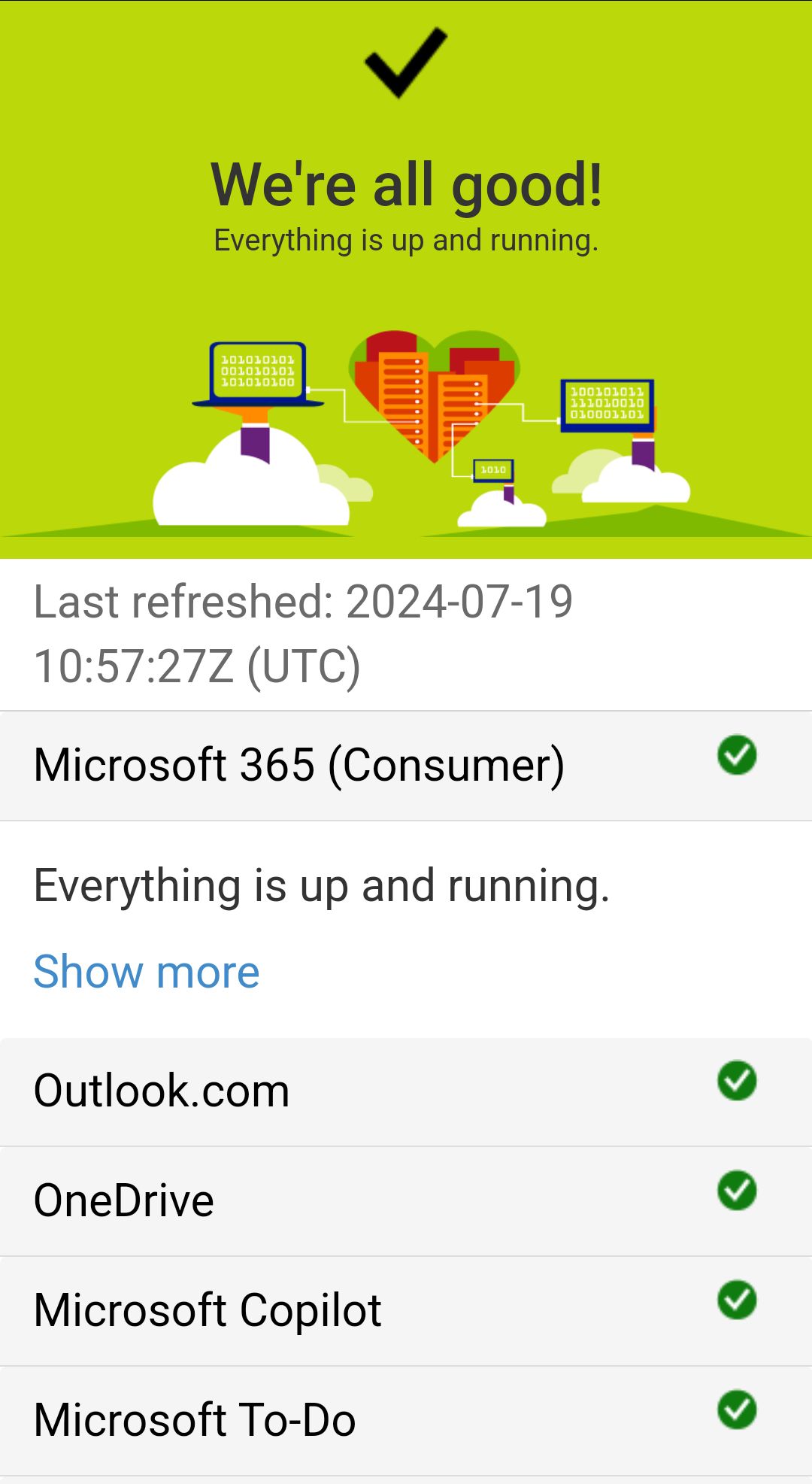 Microsoft crash - Resolved