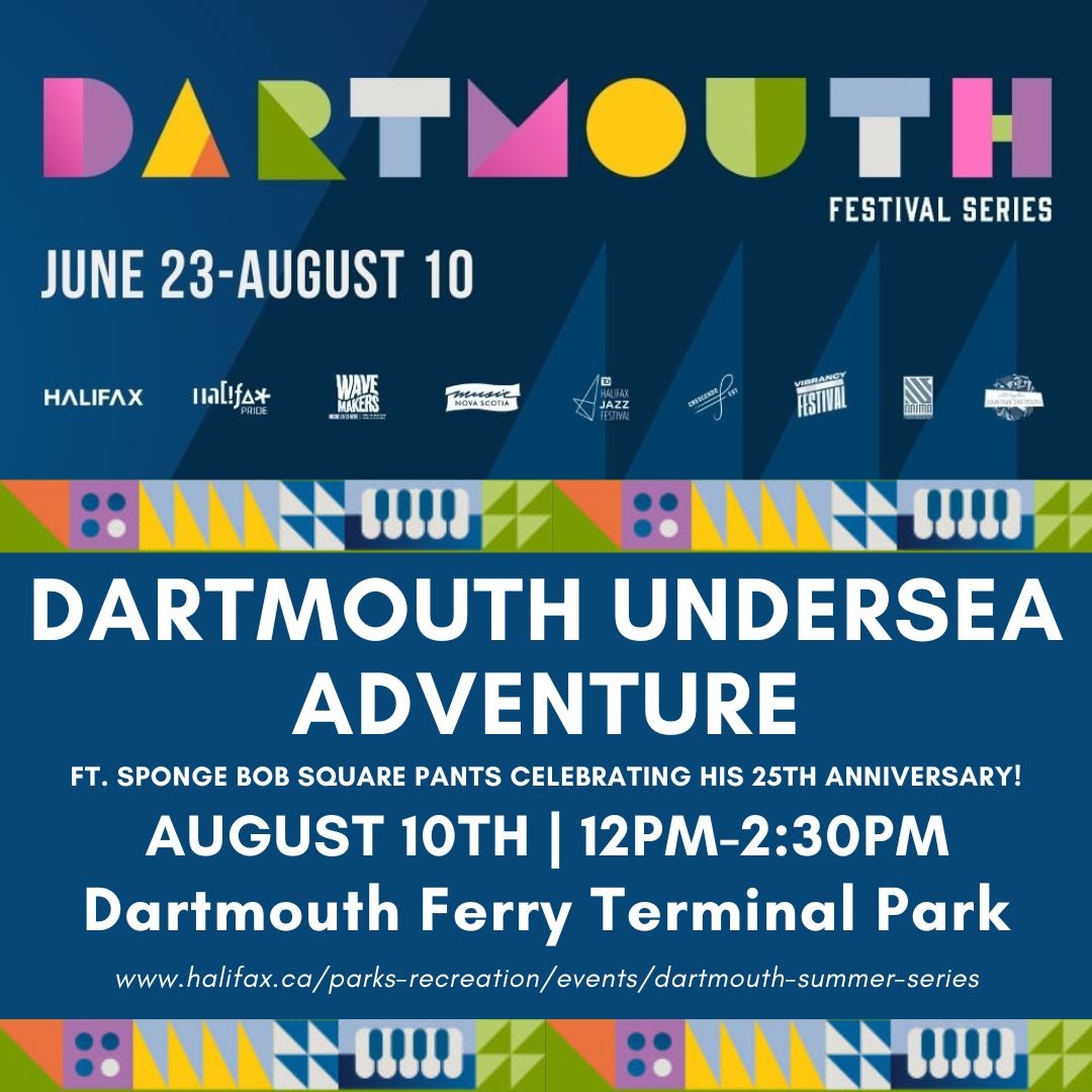The Dartmouth Undersea Adventure is a FREE event in Ferry Terminal Park with SpongeBob SquarePants!