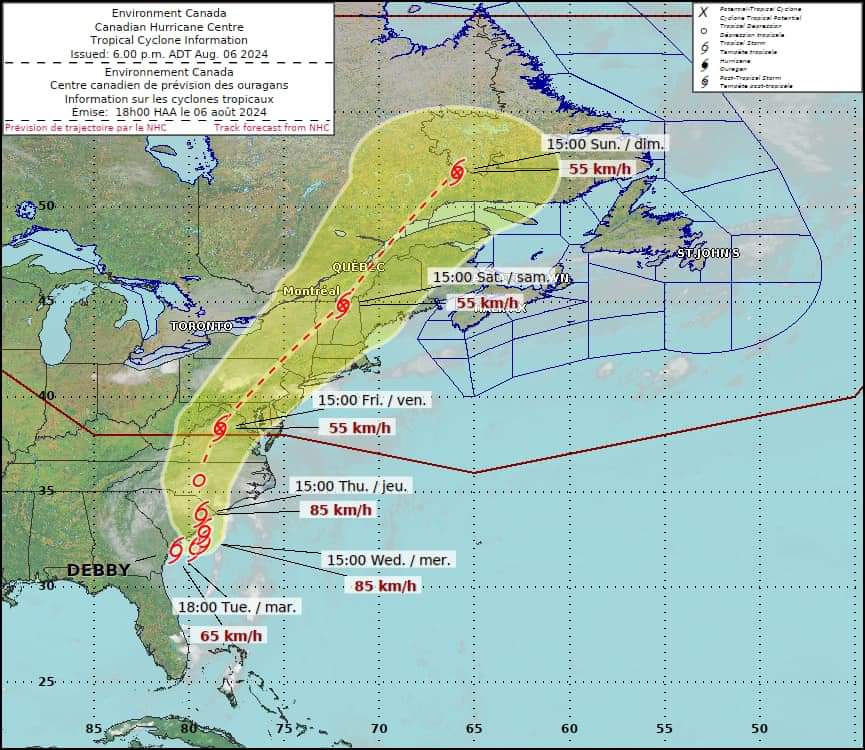 Update - Tropical Storm Debby is expected to slow down as it weakens over the next few days