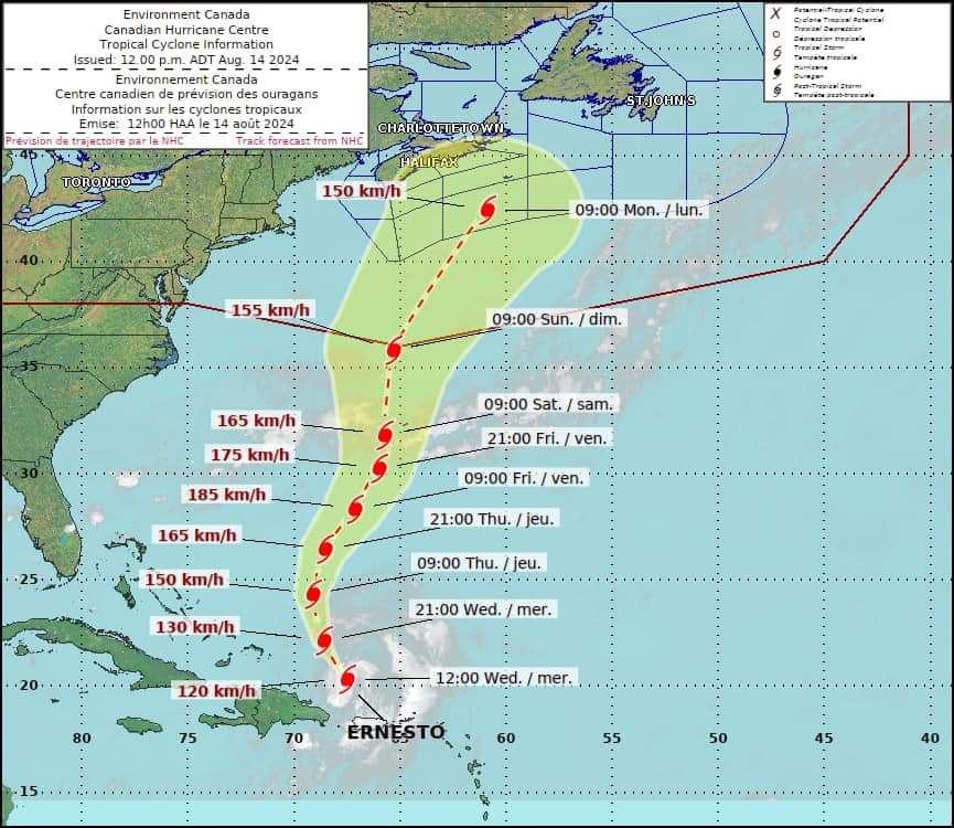 Hurricane Ernesto is the 3rd Hurricane of the 2024 Atlantic Hurricane Season
