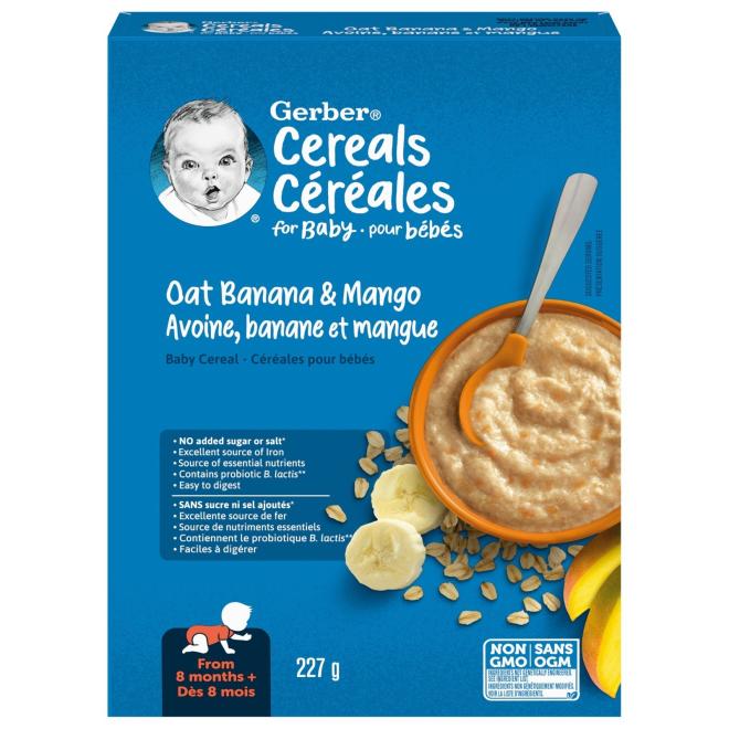 Gerber® brand Oat Banana &amp; Mango Baby Cereal recalled due to Cronobacter spp.