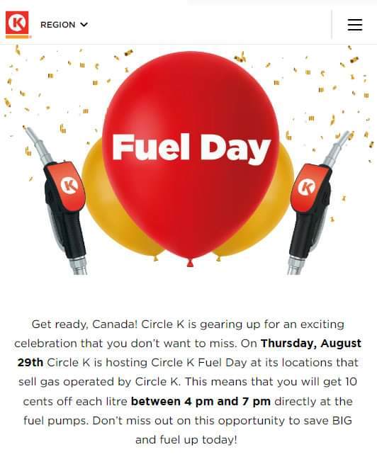 Gas savings today at Circle K (see image)