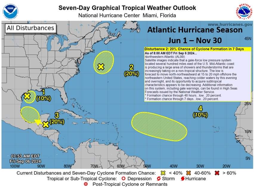 Potential for Atlantic Tropical Cyclone formation in the next 7-days
