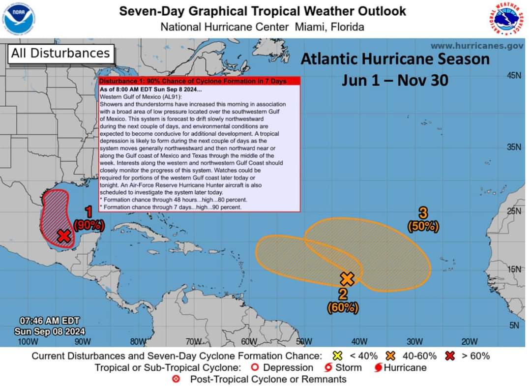 Potential for Atlantic Tropical Cyclone formation in the next 7-days