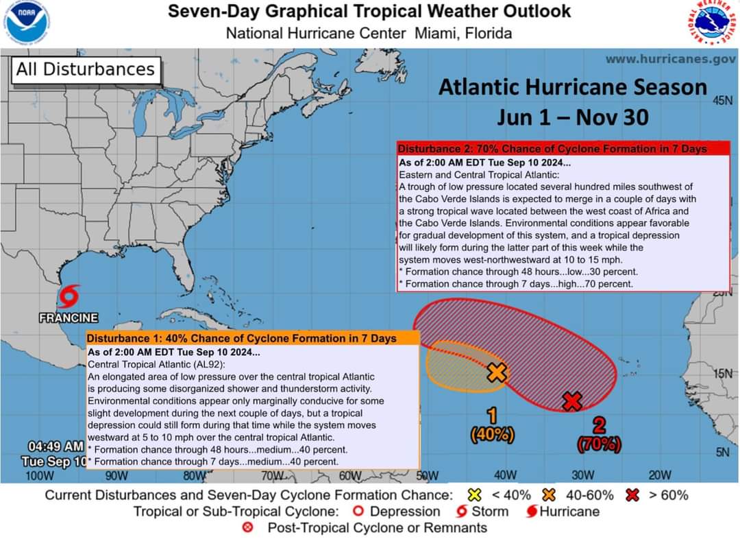 Potential for Atlantic Tropical Cyclone formation in the next 7-days