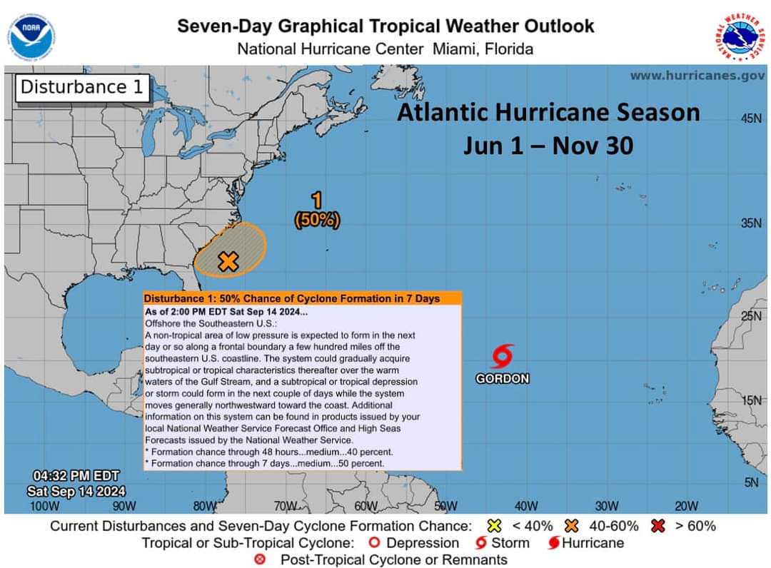 Potential for Atlantic Tropical Cyclone formation in the next 7-days