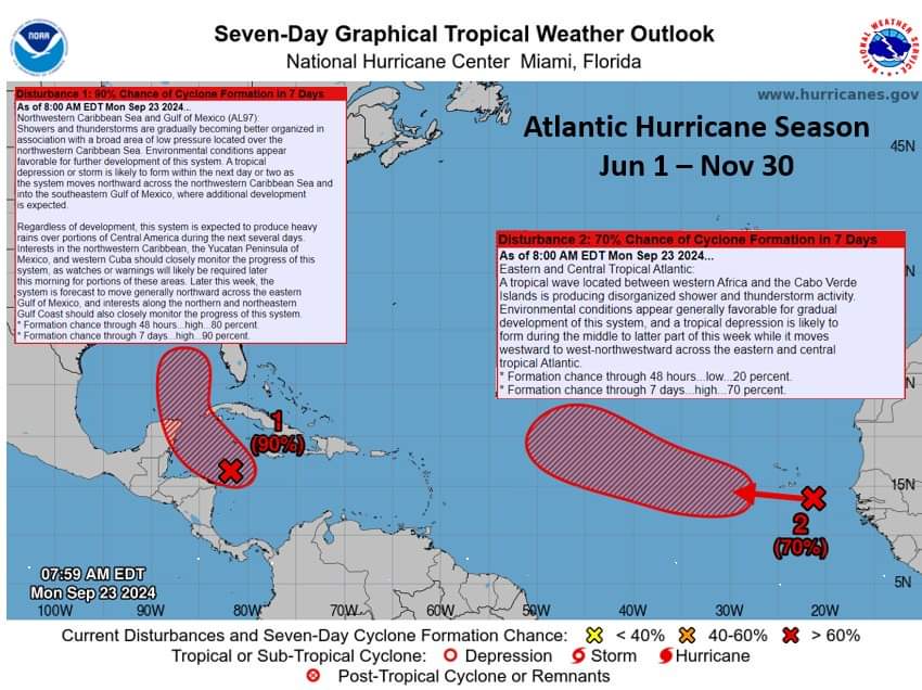 Potential for Atlantic Tropical Cyclone formation in the next 7-days