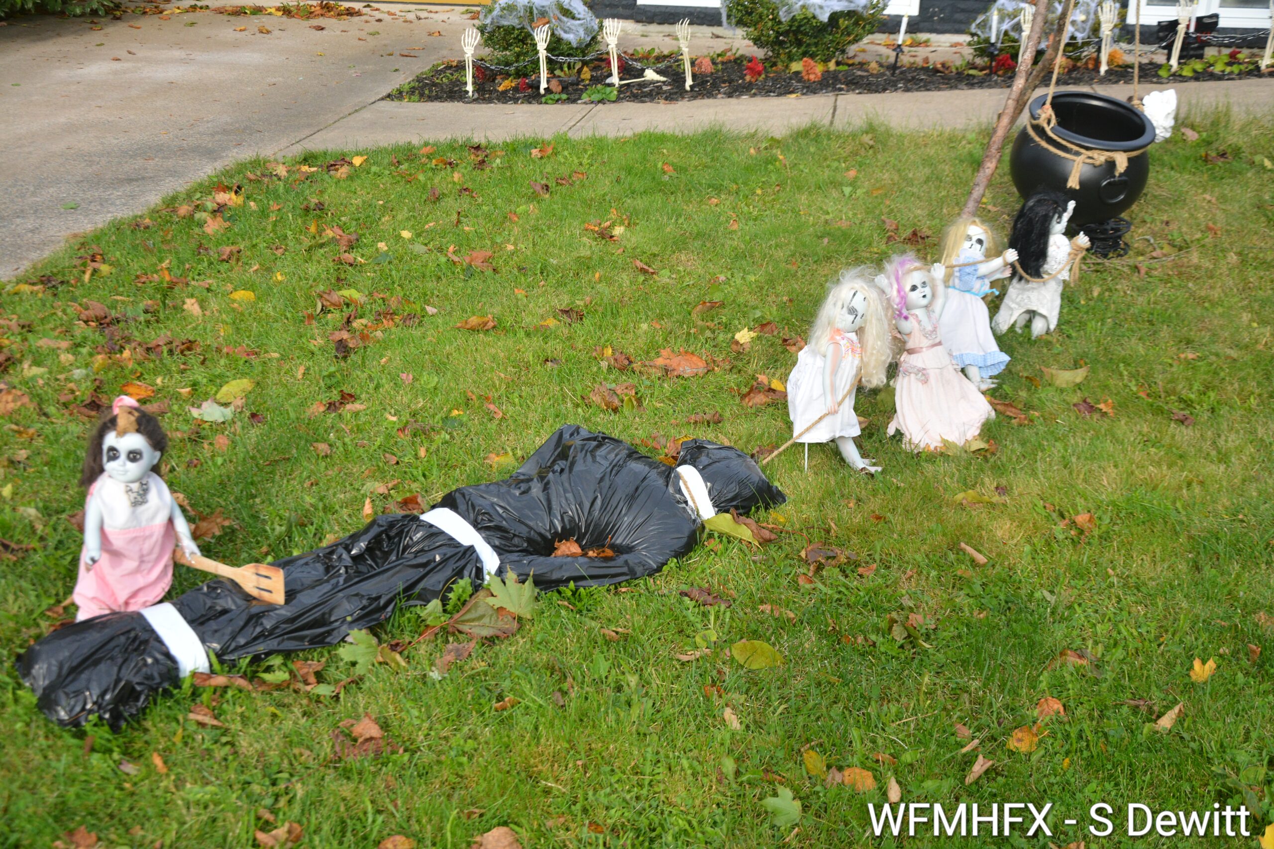 In photos - You'll get a monster fright on Birchwood Terr in Dartmouth if you wander down the wrong path!  Beware, there is a Halloween presence that will drag you away!