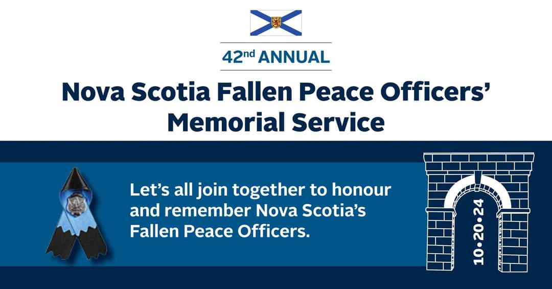 The 42nd annual NS Fallen Peace Officers’ Memorial is on Sunday, Oct. 20