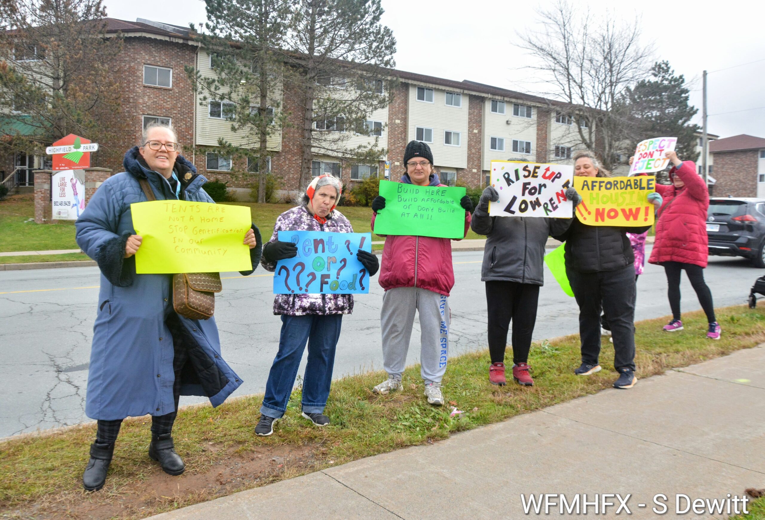 In photos - A rally was held today in Highfield Park in Dartmouth calling for affordable housing in the region