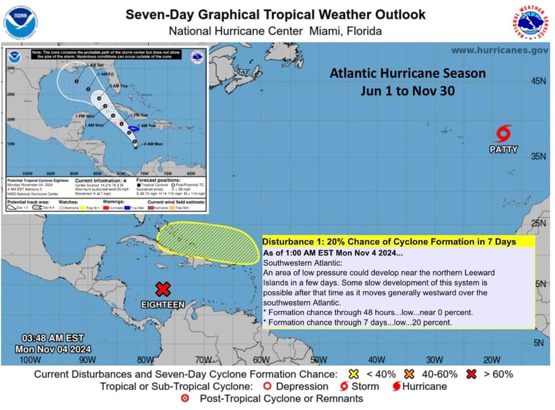 Potential for Atlantic Tropical Cyclone formation in the next 7-days