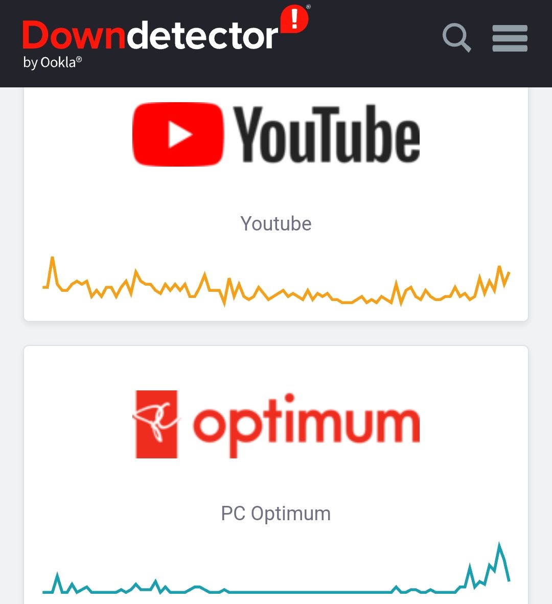 Multiple tech issues reported by Down Detector