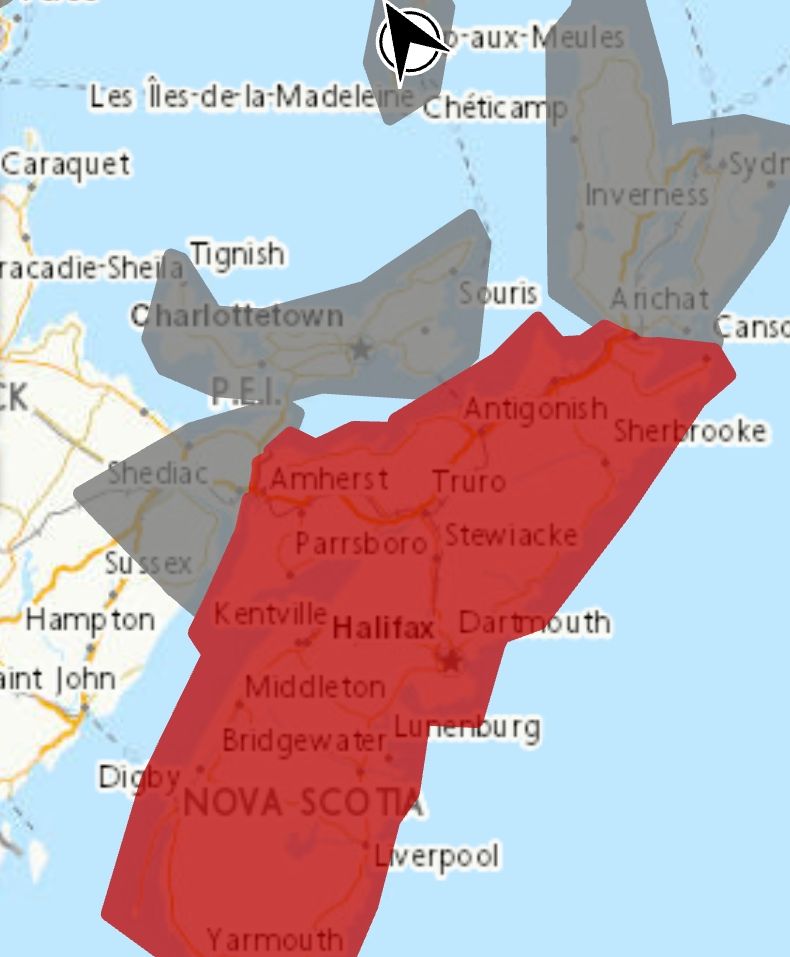 Update - Snowfall warning in effect via Environment Canada