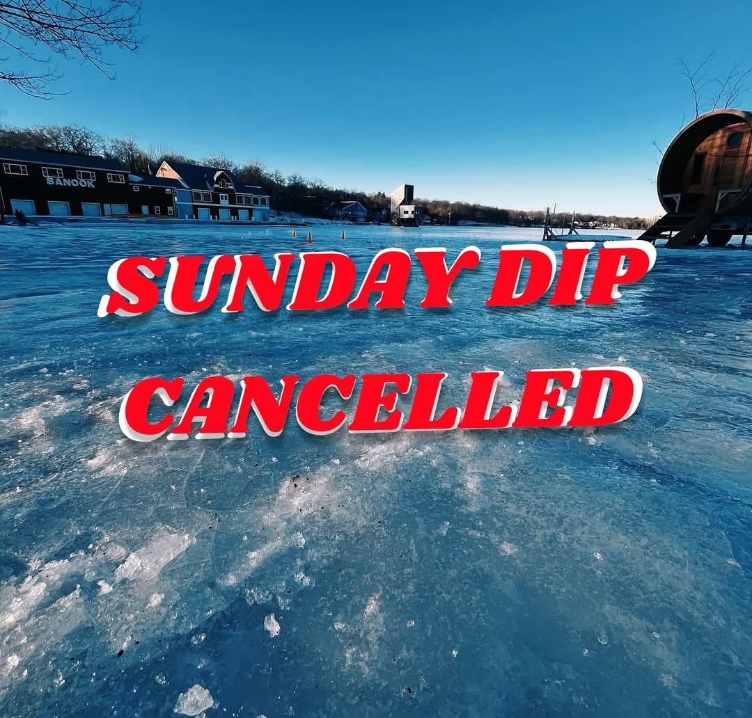 Unfortunately tomorrow’s Darkside Community Dip is cancelled as Lion’s Beach Park is a sheet of ice!