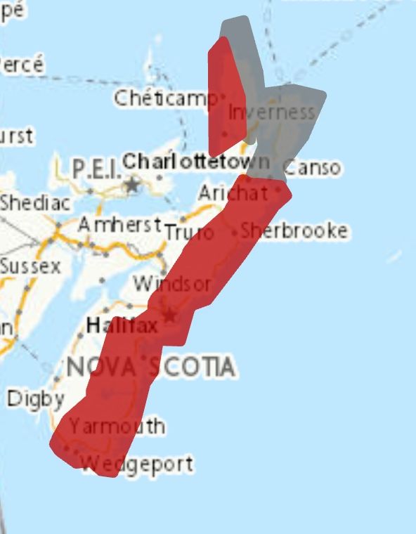 Rainfall warning in effect via Environment Canada