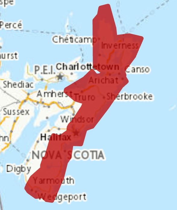 Update - Rainfall warning is in effect via Environment Canada
