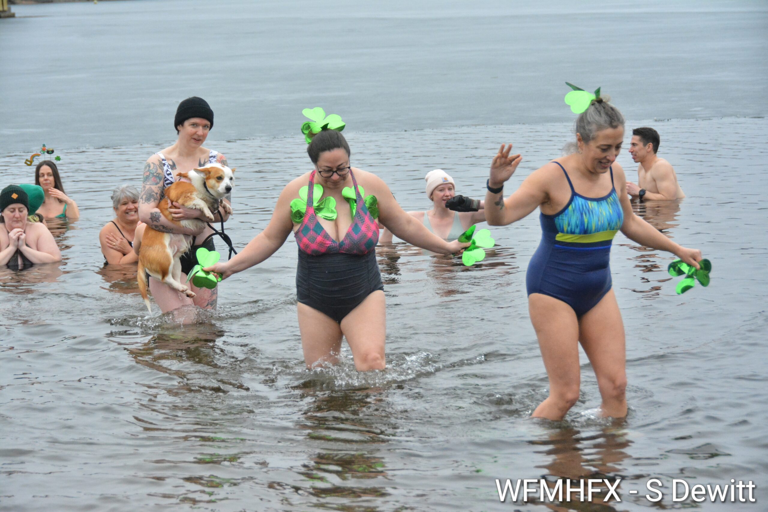 In photos - Shamrock wow! The Darkside Dippers take on the chilly temperatures as they hit Lake Banook as part of their weekly dips! (and fundraiser!)