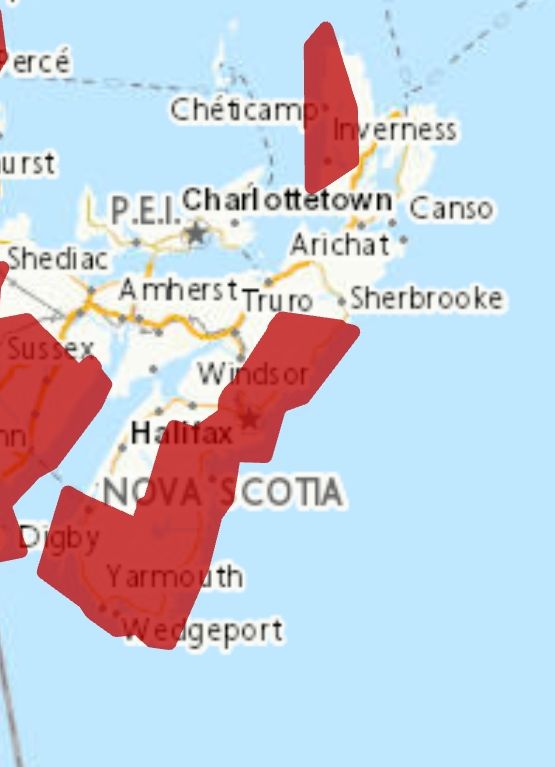 Rainfall warning in effect via Environment Canada