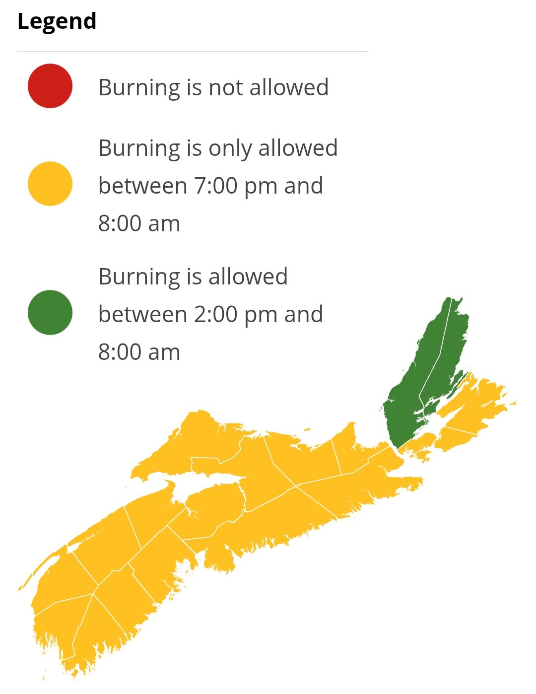 Burning restrictions are updated at 2:00 pm daily