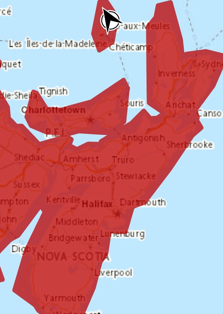 Rainfall warning in effect via Environment Canada