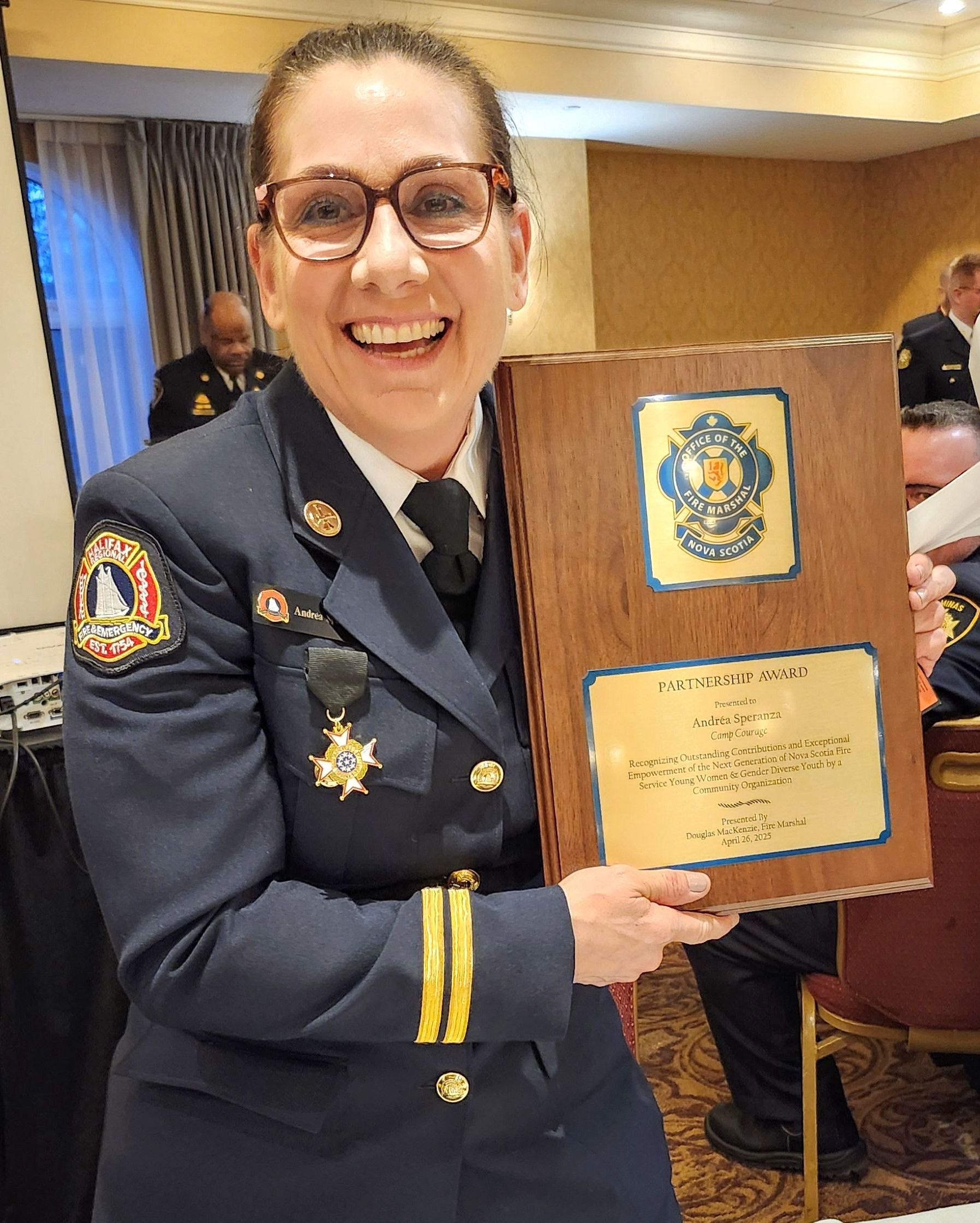 Congratulations to HRFE Captain Andrea Speraza who was recognized by the Office of the Fire Marshal for her founding and dedication to the wonderful Camp Courage