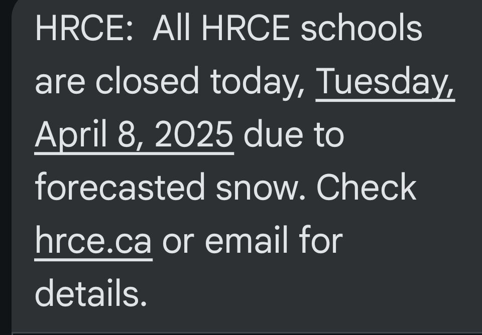 All HRCE schools are closed today