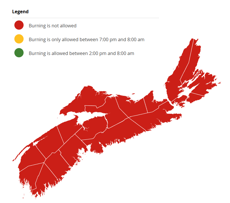 Burning restrictions are updated at 2:00 pm daily - Current Burn Map