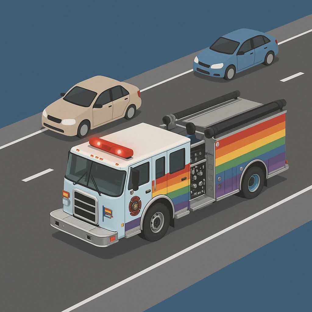 PLEASE REMEMBER... If you see an emergency vehicle with its lights flashing, you MUST yield and pull over to the right-hand side of the road, if it is safe to do so